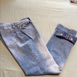 Matilda Jane Light Blue Ankle Jeans with Floral Cuff